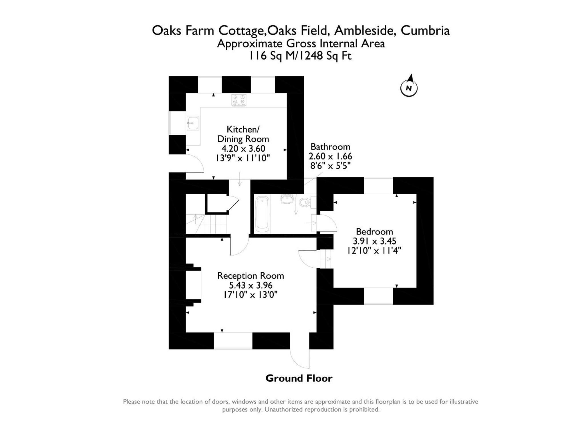 1 Oaks Farm Cottages Эмблсайд Экстерьер фото